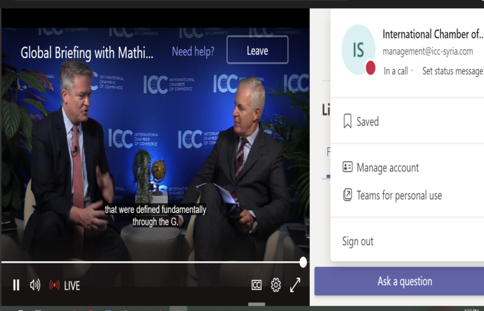 Global Briefing with OECD Secretary General and ICC Secretary General  – February 2022